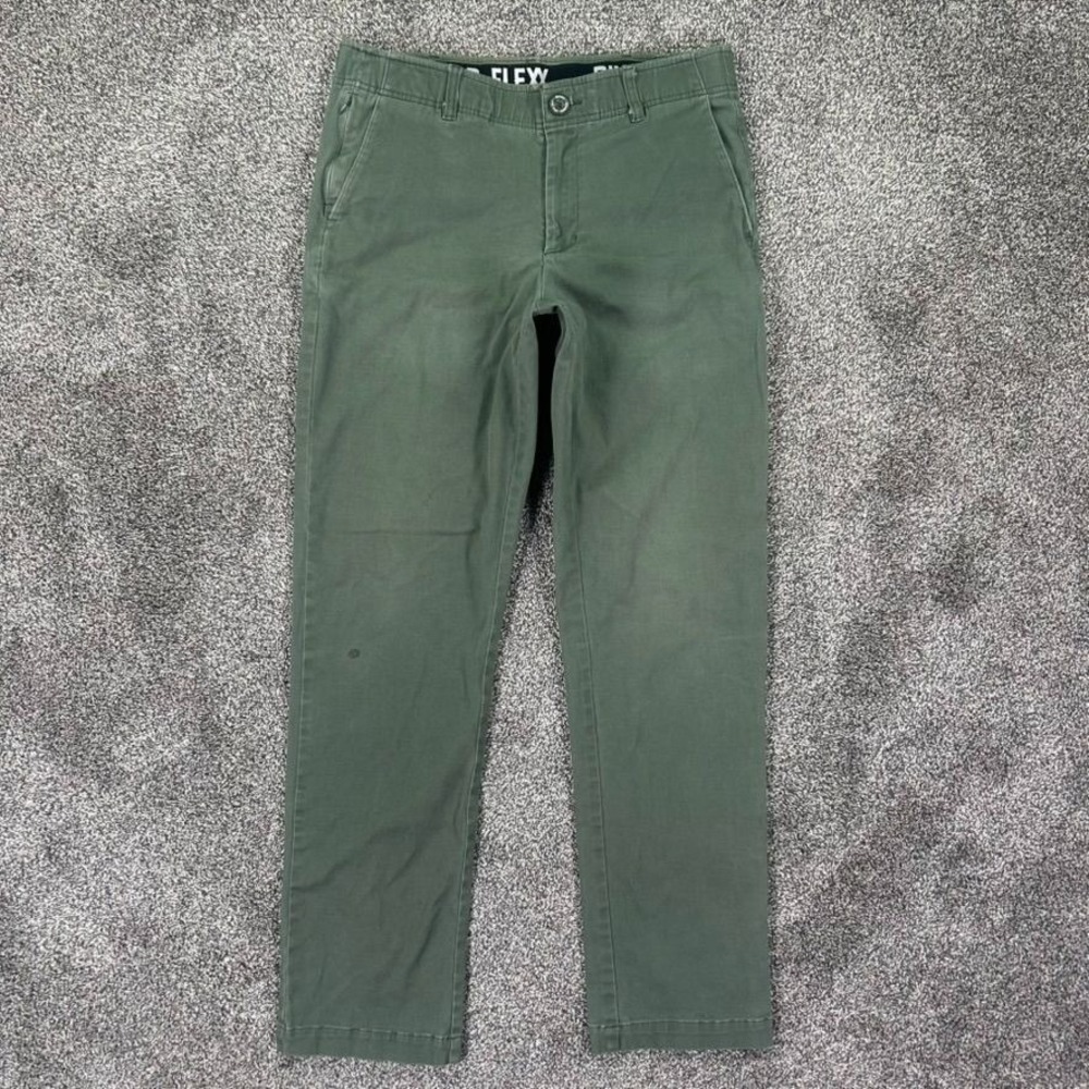 Dixxon D-Flexx Pants Mens 34x34 Olive Green Stretch Chino‎ Slim Fit Performance